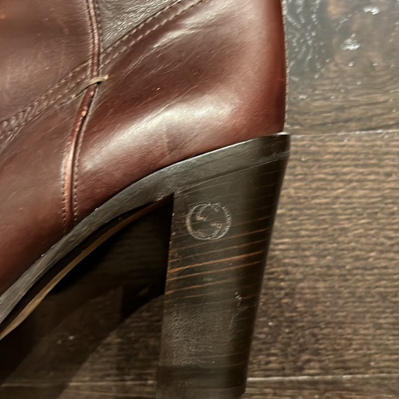 Gucci western style heel boots brown leather  new size 38.5 - Picture 3 of 6
